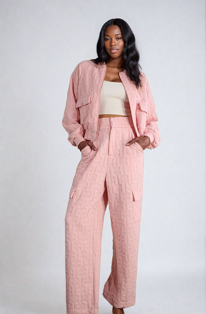 Blush Vibes Bomber Set